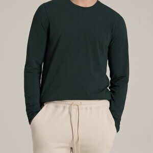 American Tall MODERN-FIT Stretch Cotton Long Sleeve Tall Men's Tee in Pine Grove